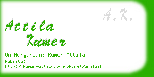 attila kumer business card
